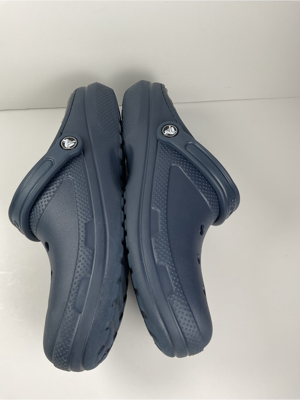 Crocs Classic Lined Clogs Navy Blue Fleece Men’s 9 Women’s 11 Slip On Comfort - Picture 6 of 11